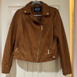 Scoop faux suede moto jacket